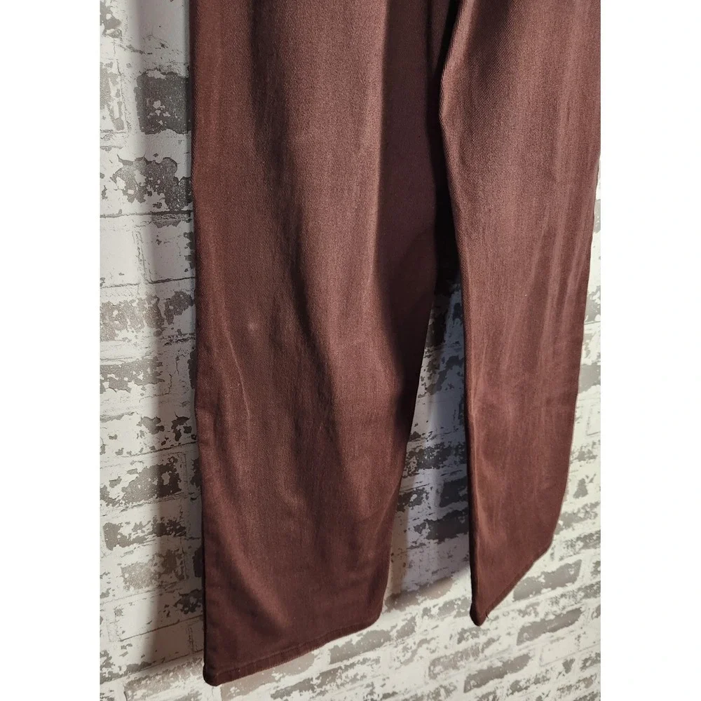 Forever 21 Cargo Pants Denim Dark Cocoa Straight Leg Distressed High Rise Casual